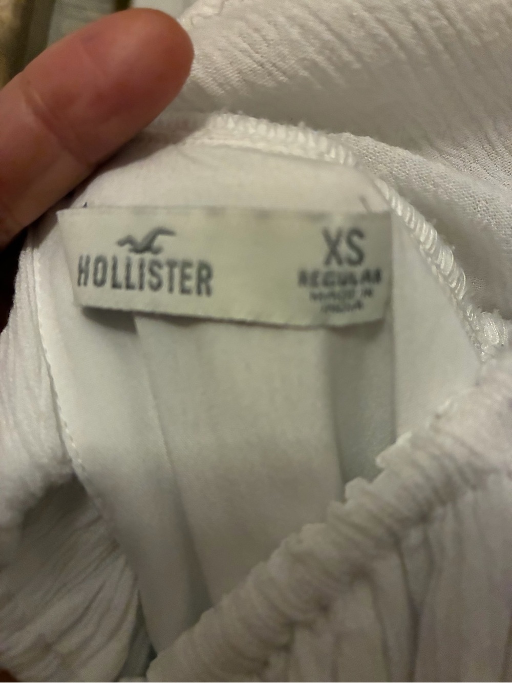 Hollister White Textured Mini Dress